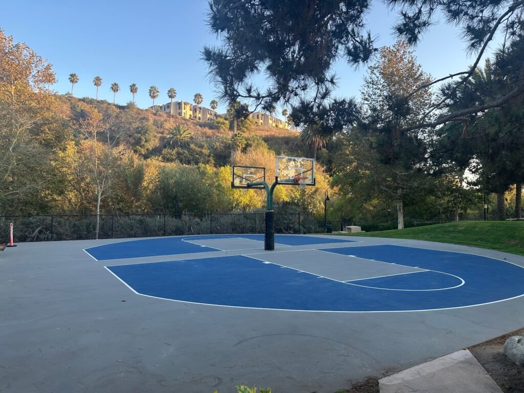 Basketball court along Bluff Creek Drive in Playa Vista